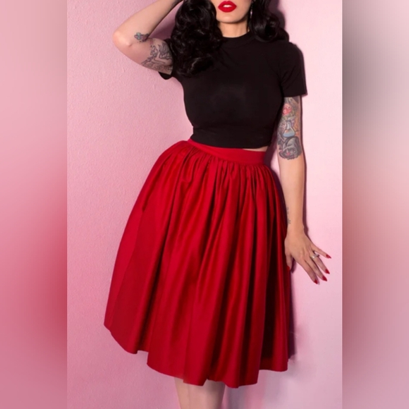 Vixen by Micheline Pitt | Skirts | Nwtswing Full Circle Skirt Red Vixen ...